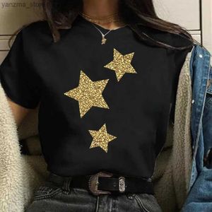 T-shirt femminile Plus size Maycaur Womens Cartoon Star Star Staring T-shirts 90s Girls Style Casual Fashion Aesthetic Stampa femmina TS TS Y240420