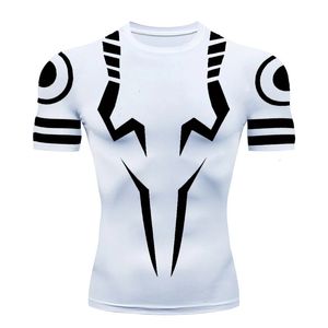 T-shirt för män Gym Grafik T-skjortor Anime Jujutsu Kaisen 3D Print Compression Fitness Underhirt Tee Overdimensionerade män Kläder Topp 240419