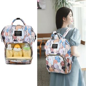 Bolsas Bolsas de mamãe fralda Organizador de bebê Isolamento de mamãe de bebê desenho animado Mommy Mummy Viaje de mochila de grande capacidade