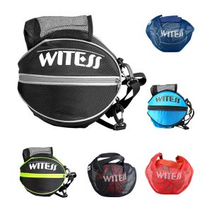 Ryggsäckar utomhus sport axel fotboll boll väskor träning utrustning förvaring mesh sida twoway öppen bollväskor volleyboll basket basket