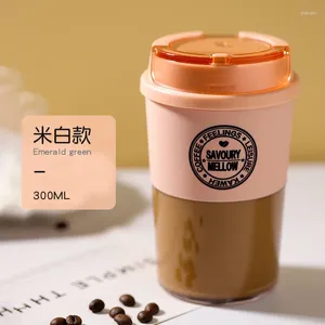 Mugs Taiwan skapar en vacker tritan kreativ bärbar vattenkoppläckfast kaffe