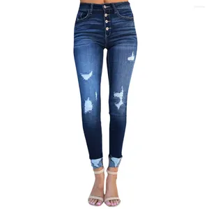 Женские джинсы Женщины Прямые трубки с высоким растяжением джинсовые штаны Американская улица Скинни Y2K Случайные брюки 2024