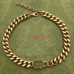 Cuban G High Designer cd Quality Pendant Choker Necklaces Necklace Collares Punk Vintage Chunky Thick Link Chain for Women New Year Jewelry Accessories