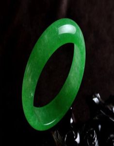 Fine Jewelry Chinese Natural Beauul Emerald Green Nephrite Jade Bangle Bracelet Free Shipping1110025