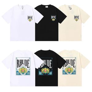 Summer American Fashion Playing Card Printed Element T-shirt High Quality Mens and Womens Plus Size T-shirt Hip Hop Fashion 240419