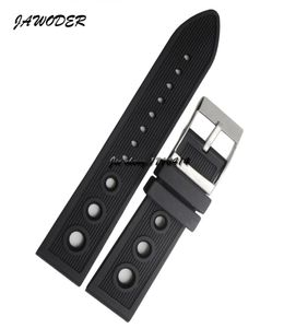 Jawoder Watchband 24mm Men Watch Bands Black Hole Black Implorature Silicone Straps in gamba in acciaio inossidabile Filla per +Strumenti4682579