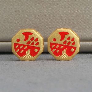 Аксессуары для геомантии DIY Ювелирные аксессуары передают Zhufu Fish Koi Dripping Oil Sier Sdation Bead