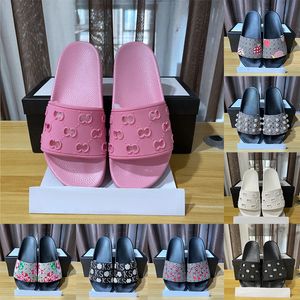 OG Fashion Floral Animal Prints Designer Sandaler Red Blue Pink Black Flat Rubber Slides Mules Cloud Bottoms Tistrar Loafers Sliders Män Kvinnor Lyxiga strandskor