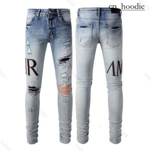Джинсовые джинсы Amirir Jeans Luxury Fashion Вышитые джинсовые брюки Высококачественные ksbui amirir jeans 22 женщины скинни скине