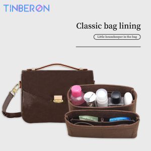 Casos Tinberon Purse Organizer Inserir Sacos de maquiagem interna de maquiagem Bolsa de inserção de pano de feltro para Pochette Multis Tote Bolsa Shaper