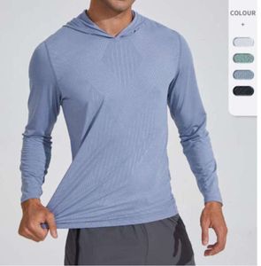 LU- 372 Men Hoodies Outdoor Pullover Sports Long Sleeve Yoga Wrokout Outfit Mens Loose Jackets Training Fitness Clothes467454365