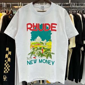 Rhude Hip Hop Streetwear Famous Designer Mens T Shirt Fashion Rhude Shirt Högkvalitativ kortärmad grafisk tryckt kläder snabb torr rhude skjorta polo t shirt 6328