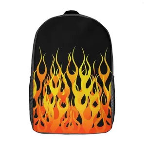 Backpack Racing Flames 17 Inch Shoulder Vintage Schools Durable Cozy Blanket Roll