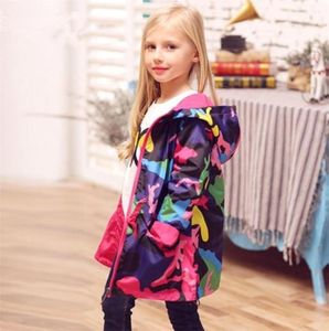 2020 Girls Hooded Jackets Kids Long Windbreaker Children Rain Coats Water proof Outfits Girl Sport Raincoat Teenagers Outerwear LJ3201607