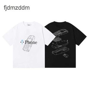 Designer de tendências masculina e feminina Fashion nova marca TRAPStar Phone Big Brother Line Dotted Printed Youth Short Mangueta T-shirt Trend