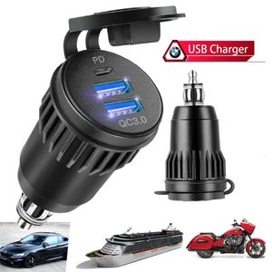 High Quality Motorcycles Quick Charge 3.0 3 USB TYPE C DIN Charger Plug Cigarette Lighter Adapter for F 900 XR R 850GS 750 GS R1250GS