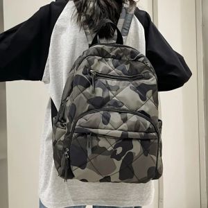 Рюкзаки Highcapacity Camo Printing Nylon рюкзак для женских повседневных сумков для моды для путешествий для мужчин и подростков 2023