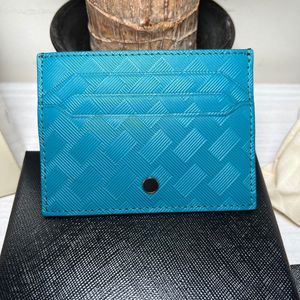 ファッションデザイナークレジットカードホルダーレザーオリジナル男性と女性ウォレットカウハイドオリジナルボックスブルーグリーンブラック財布カードクリップカジュアルポケットギフトトップ品質