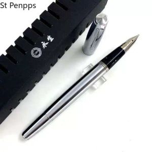 Pens St Penpps 601A Vacumatic Piston Type Fountain Pen Steel Ink Pen Silver Cap F/M/Fude Nib Stationery Office School Supplies