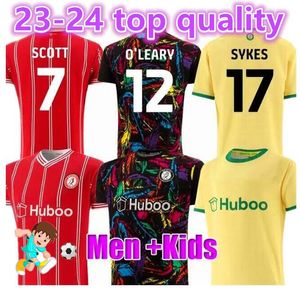 23 24 Bristol City soccer jerseys men kids Kits SCOTT PATERSON WELLS SEMENYO MARTIN WEIMANN Home Red GK football shirts MAWSON KALAS MASSENGO Away Black Uniforms8899