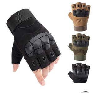 Tactical Gloves Top Gear Review Sport Hunting Shooting Bicycle Combat Fingerless Paintball Hard Carbon Knuckle Half Finger Cycling Dr Dh7Iy