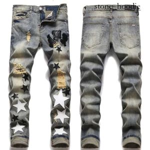 Amirir Jeans Высококачественный дизайнер роскошного дизайнера Ksubi Jeans Street Trendy Rock Amirir Jeans Men Motocycle Вышитые джинсовые брюки женские мягкие джинсы Amirir 22 6533