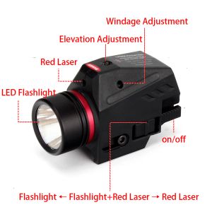 Lights Tactical LED Bronie Pistolet Lightlight Red Dot Laser Sight Wojskowy pistolet pistoletowy Airsoft Light dla 20 mm mini pistolet gen