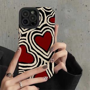 Case di telefonia cellulare Fashion Romantic Love Hearts Telefono Custodia per iPhone 13 14 15 Pro Max 11 12 XS XR 7 8 più SE Copertura in silicone a prova di shock J240418