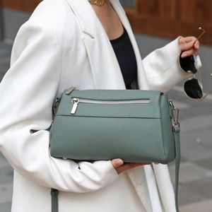 TOP TOGO TOGO Warstwa Cowhide Joure Ramen Work o dużej pojemności Crossbody Modna prosta i praktyczna miękka skóra z wieloma przedziałami