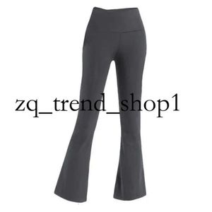 Yoga LL-06 Pantaloni da yoga femminile svasati in vita alta gamba larga pantaloni sportivi di colore solido Slim Hips Sliose Dance Timples Ladies Gym Pales