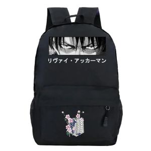 Zaini in tela attacco a titan bookbag adolescenti levi Ackerman Girls Boys Schoolbags Fashion Attack Anime Attacco anime a Titan Ladies Backpacks