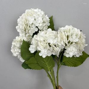 Decorative Flowers Artificial Hydrangeas Branches 3D Printing Fake Simulation Flower Pink White Hydrangea Shopping Mall Decoration Floral