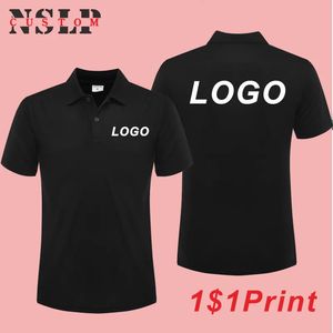 Summer Short Sleeve Polo Custom Printing Casual Lapel Shirt Embroidery Mönster Fashion Quick Dry Top Design Män kvinnor 240408