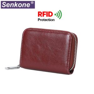 Titolare Titolare della carta Anti RFID NFC Blocco Blocco Lock ID Bank Card Case Protection Donne Fennellate Card Card Wonet Unisex