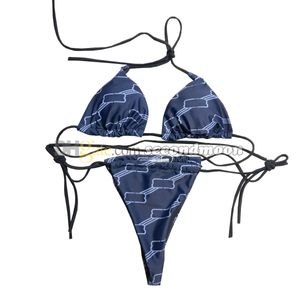 Frauen Split Badebode sexy Halfter Bikini Set Designer Brief Print Badeanzug Strand Reise Badeanzug