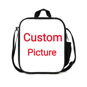 Bags Customize Your Name Image Lunch Box Boys Girls School Insulated Food Bags Women Men Portable Personalized Lunch Bag Best Gifts