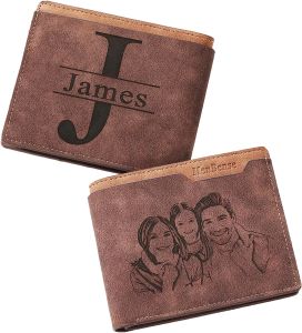 Wallets Personalized Wallets for Men With Photo & Name, Custom Picture & Name Wallet for Men, Husband BF Dad Son Friend Groomsmen Gifts