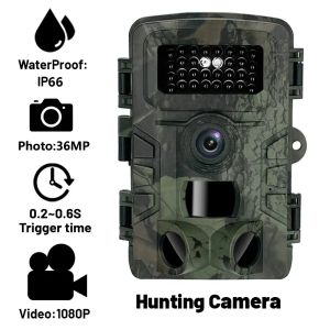 Cameras Hunting Camera 4K HD 36MP 1080P Infrared Outdoor Trail Cam Night Vision Motion Activated Hunt Trap Game IP66 Waterproof Wildlife