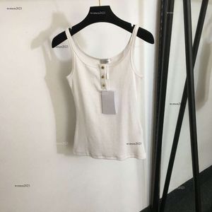 Brand vest women vests Designer shirt casual undershirts woman fashion logo Semi-open button self-cultivation sleeveless knitwear women base Slim Apr 17