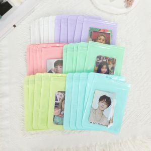 Bags Clear Packaging Bag Cards Protective Case Sealed Pocket Ziplock Bag Plastic Storage Bag Transparent Thickened Candy Color