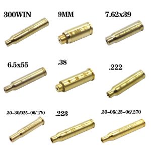 Scopes Red Dot Laser Brass Boresight Cal Cartridge Bore Sighter for Scope Hunting Adjustment .38 .300 .223 7.62 9mm .308 .40 .45