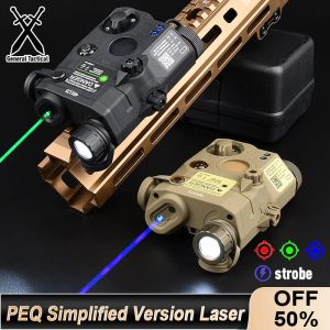 Scopes Tactical Airsoft PEQ15 Red Dot Grüne Blau Indikator vereinfachte Version Anblick weiße LED LED Light Strobe Fit 20 -mm Rail Hunting Laser