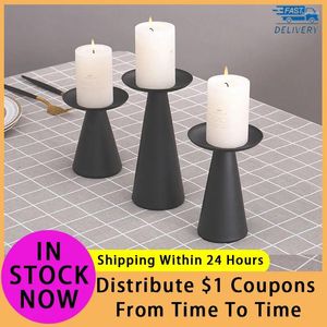 Kerzenhalter Halter Einfacher Retro Black Candlestick für Vintage Stand Weihnachten Hochzeitshäuser -Dekorationen Großhandelesalationen