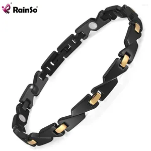 Braccialetti di collegamento Rainso Guarigione del braccialetto magnetico per donne Biole in acciaio inossidabile Bio Energia Manuale Hand Health Deety Regali 2024