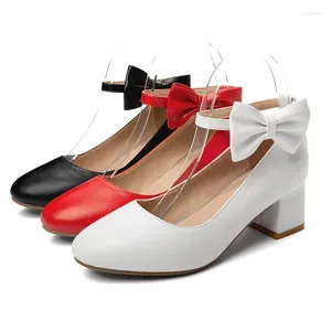 Casual Shoes Platforma damska Mary Jane Pumps with Mid Chunky Heel Dance Party Cute Lolita Cosplay Bowknot Delikatne damskie obcasy