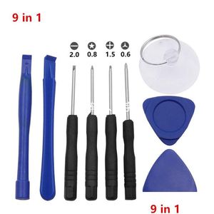 Ferramentas de reparo de telefone celular 9 em 1 Reparar o kit Abertura com a chave de fenda de 5 pontos Star Pentalobe Torx para Apple 7 8 Plus 11 12 13 PR DHZKT