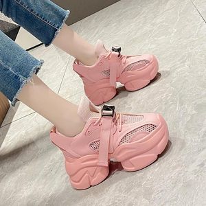 Casual Shoes for Women 2024 Lace Up Women's Vulcanize Summer Solid Color Tennis Platform Sneakers Zapatos