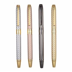 Pens Hero Metal Brushed Fountain Pen H610 Water Ripples Vintage Iraurita Fine 0.5mm Various Color Office Home School Gift Pen