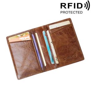 Portafogli slim cuoio genuino anti -RFID Protezione della carta di credito per la carta di credito maschile ID Protector Wallet Driver Card Case per l'uomo