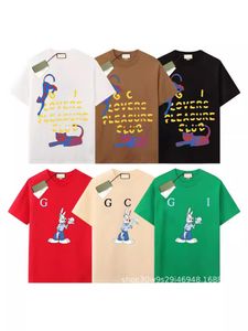 Camisetas femininas e homens Guhome G-i Manga curta Antiga camiseta da família Antiga marca unissex da moda casual algodão solto de mangas curtas de mangas curtas Rabbit Bear Baby Style